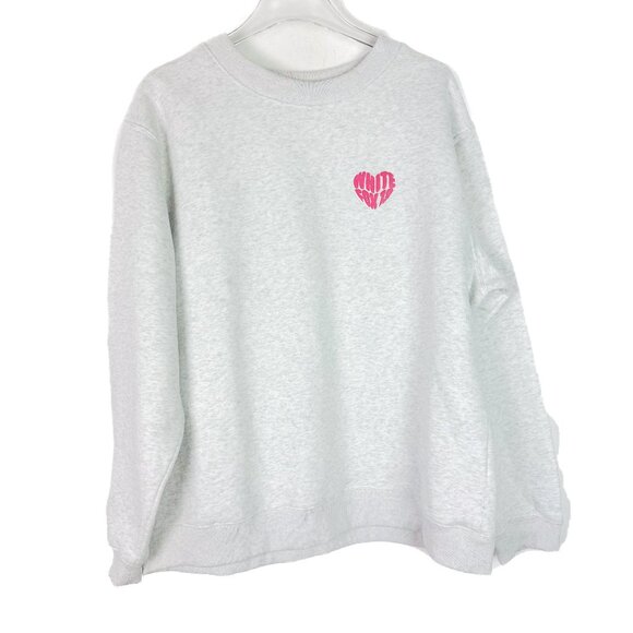 White Fox Boutique 13 Always & Forever Crewneck Sweatshirt Gray Size L/XL EUC - Picture 2 of 13